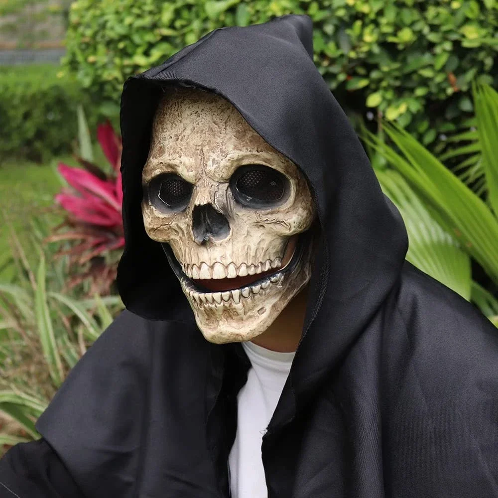 هالوين الجمجمة قناع اللاتكس كامل جمجمة رأس خوذة المنقولة الفك قناع تنفس الجمجمة قناع لجميع القديسين حزب تأثيري مسكون #3
