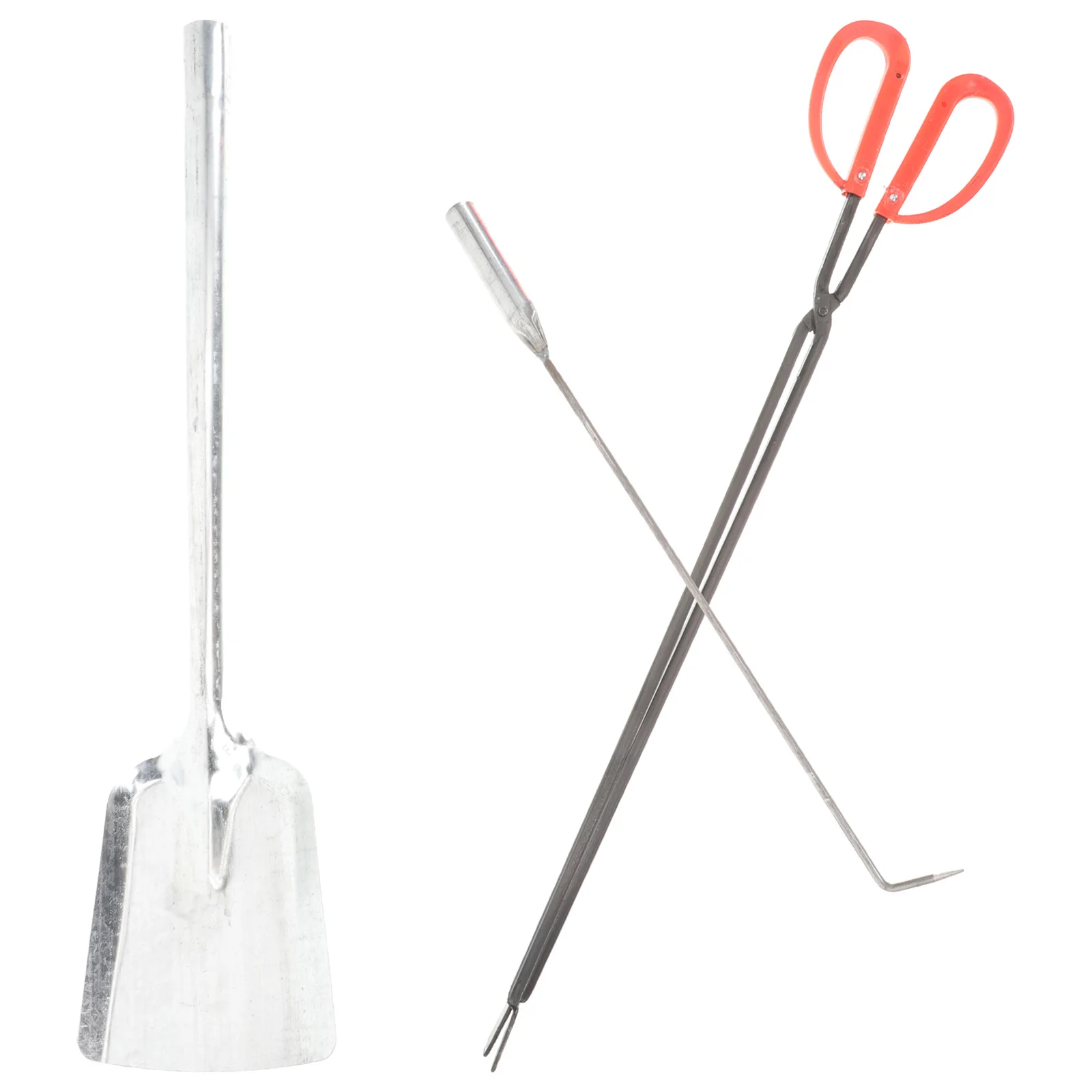 

1 Set Iron Fireplace Tool Set Household Fire Tools Shovel Poker Hook Long Handle Coal Ash Shovel Fire Pit Tongs Reusable