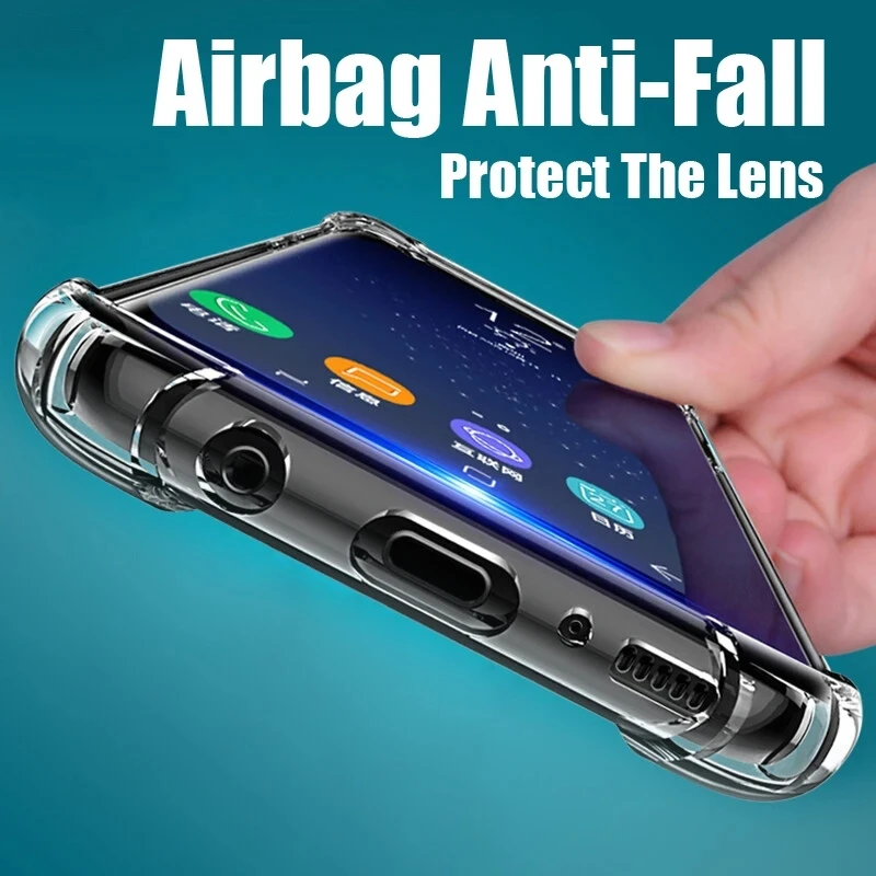 Shockproof Clear Soft Silicone Case For Samsung Galaxy S20 S21 S22 S23 FE S8 S9 S10E S10 Note 10 Plus 20 Ultra Cover Cases image 2
