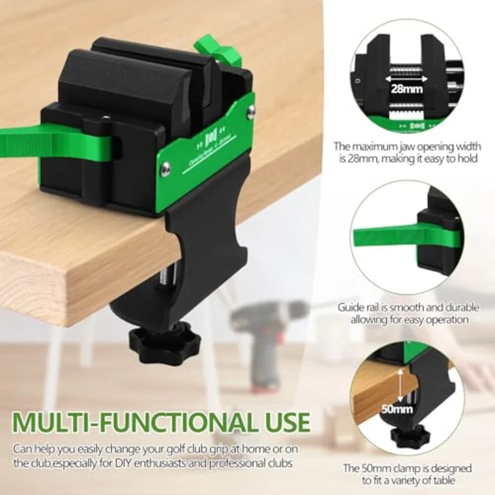 Golf Club Vise With Quick Release Clamp Aluminum Grip Disassembly Tool For 6-28mm Shafts Golf Club Regripping Accessories