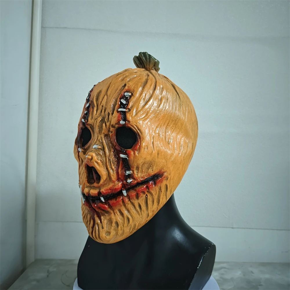 Masque de Tête de Citrouille Jackolantern d'Halloween, Nouveauté, Effrayant, Robe de Barrage, Accessoires de ix, Couvre-Tête de Démon en Latex