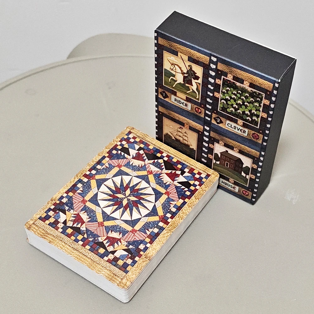 

Колода карт Ленорман Country Quilts, 9*6 см, 36 карт, колода для гадания в стиле народного искусства с деревенским узором в виде стеганого одеяла на картоне с двойным тиснением