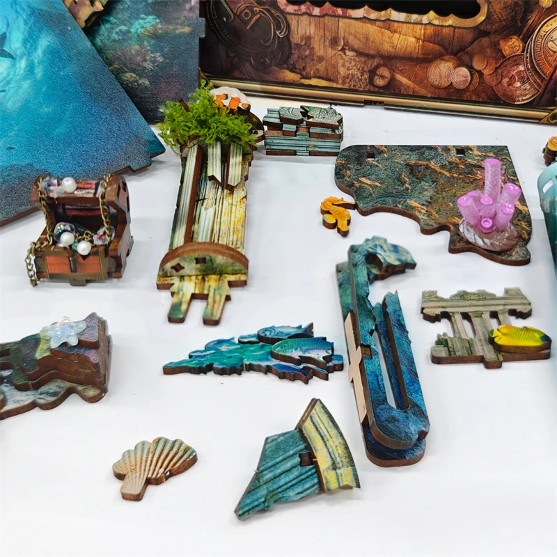 Kit d'insertion d'étagère de coin de livre en bois, bricolage, serre-livres du monde sous-marin, Kits de modèles miniatures, bibliothèque légère pour amis, cadeaux d'anniversaire