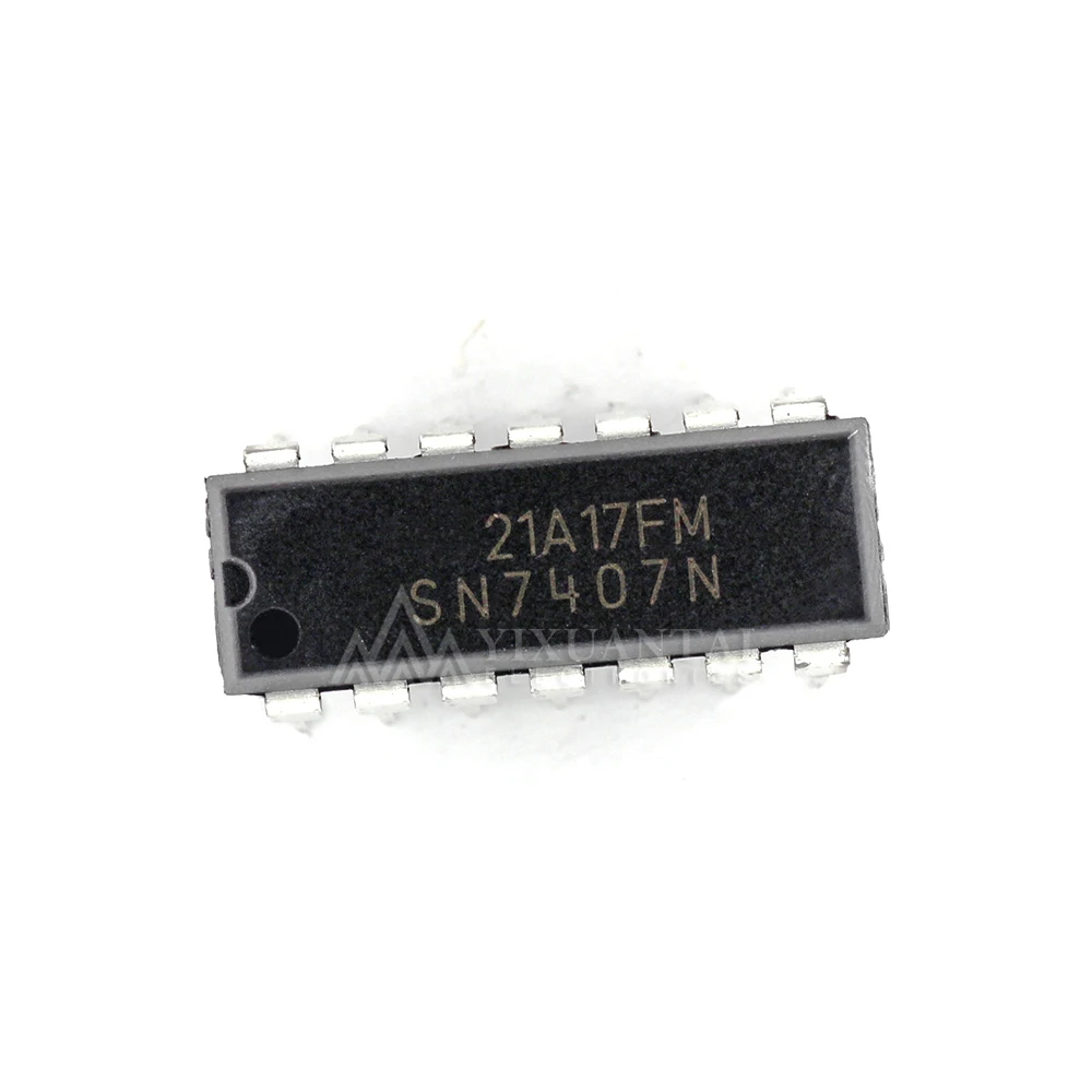 10PCS/LOT NEW Original SN7407N SN7407 Logic Circuit, HEX Buffer, STD-TTL, 14 Pin, DIP-14