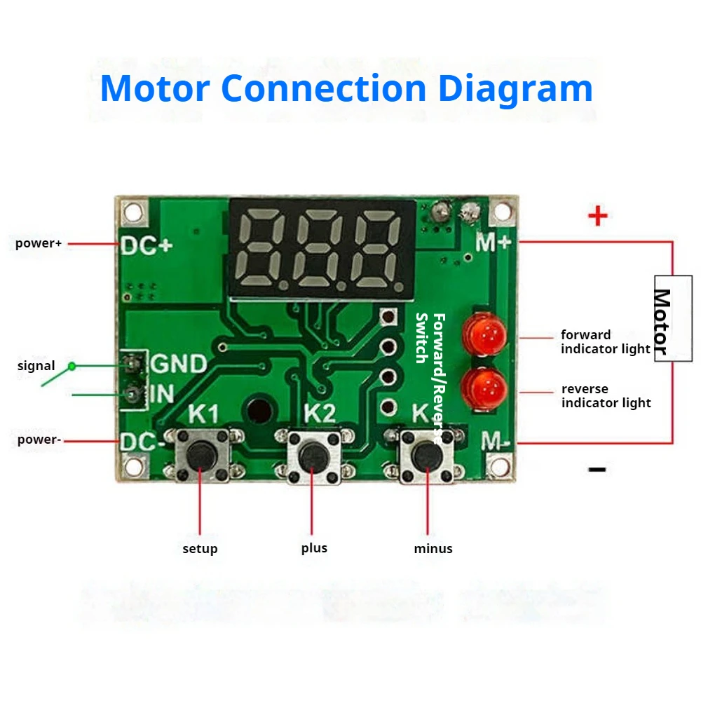 DC Motor Automatic Cycle Timing Delay Module Forward and Reverse Controller Brushed Motor Signal Trigger Motor Control Board