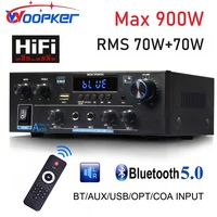 Amplificador Woopker AK55 900W Max 2,0 canales nominal 70W + 70W Bluetooth Audio Hifi AMP Karaoke reproductor de música soporte 110V 220V 12V