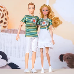 30cm Couple Barbies Doll Boyfriend Girlfriend Ken Doll Full Set 1/6 11.5 inch Girl Boy Doll Toys With Clothes Children Gift