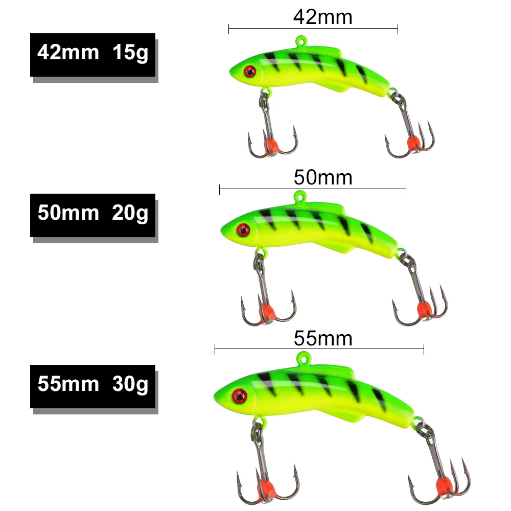 Winter Fishing Lure Balancer 3D Eyes 15g 20g 30g Sinking Ice Vib Artificial Bait Hard Lures Jigging Bass Pike Fishing Tackle