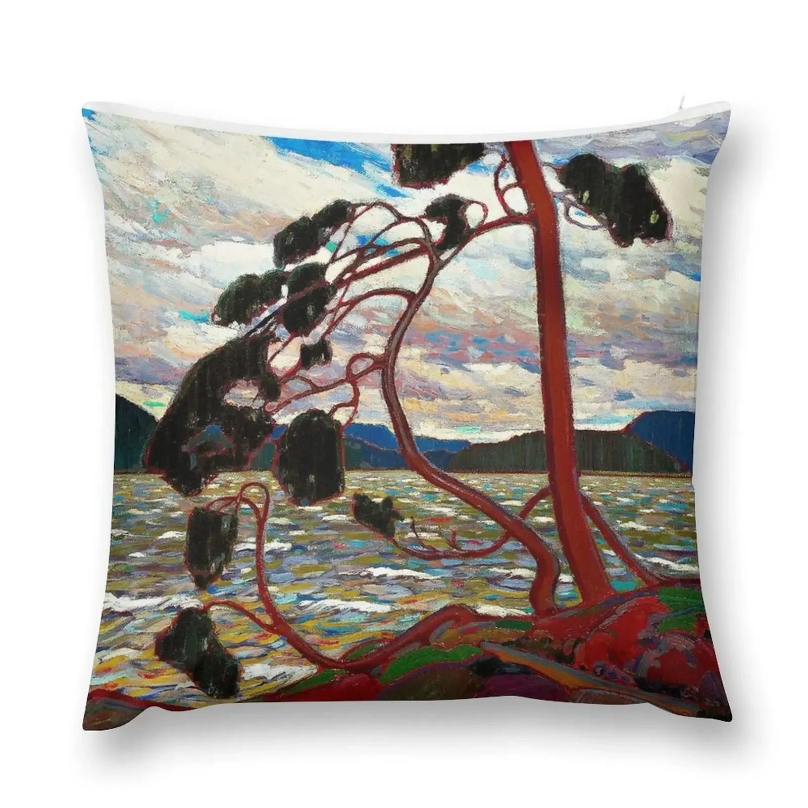 WEST WIND : Vintage 1919 Tom Thomson Algonquin Park Art Print Throw Pillow Cushions pillow