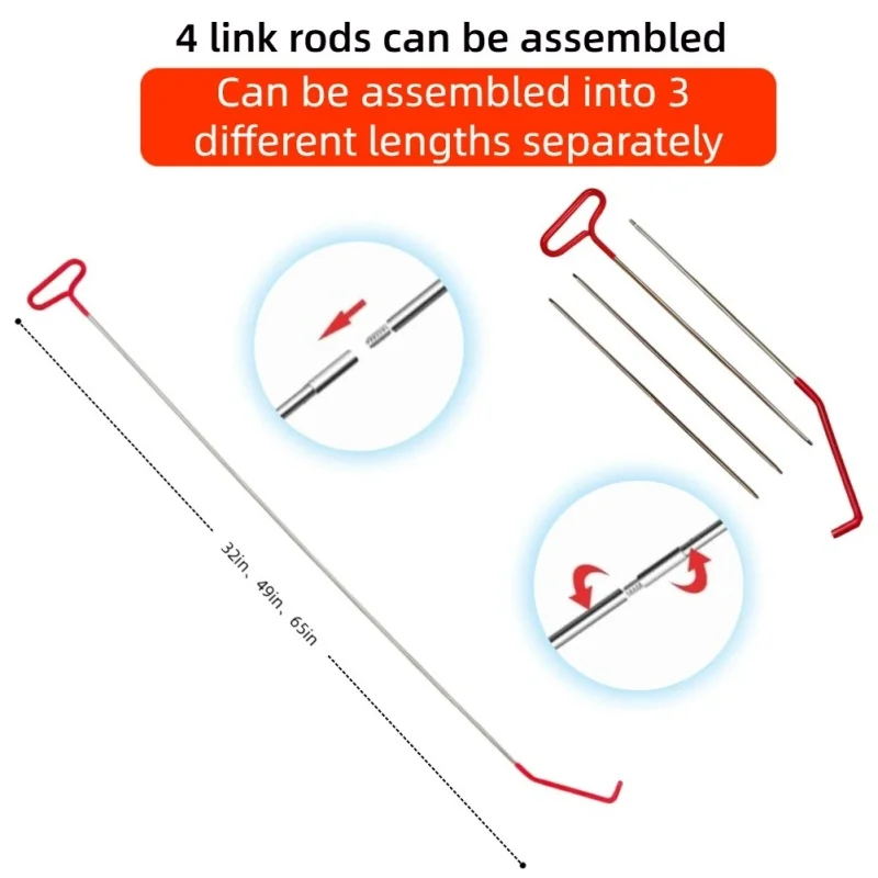 Emergency Repair Tool For Car Doors, Emergency Unlocking Tool Kit, J-Hook Long-Distance Kit, Air Wedge Airbag Pump