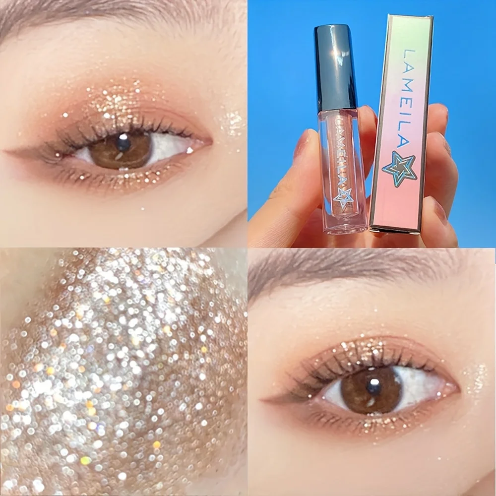 5色リキッドアイシャドウ リキッドリフト ブライトクリスタルバースト 高光沢パールアイシャドウペン グリッターパウダー スパンコールアイシャドウ