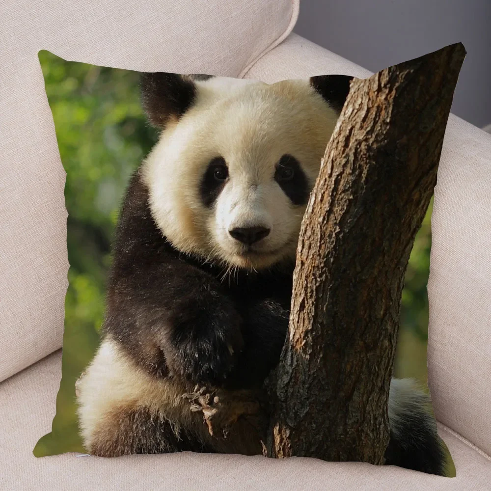 

Cute wild animal printed sofa family bedroom living room car pillowcase cute panda pillowcase decoration