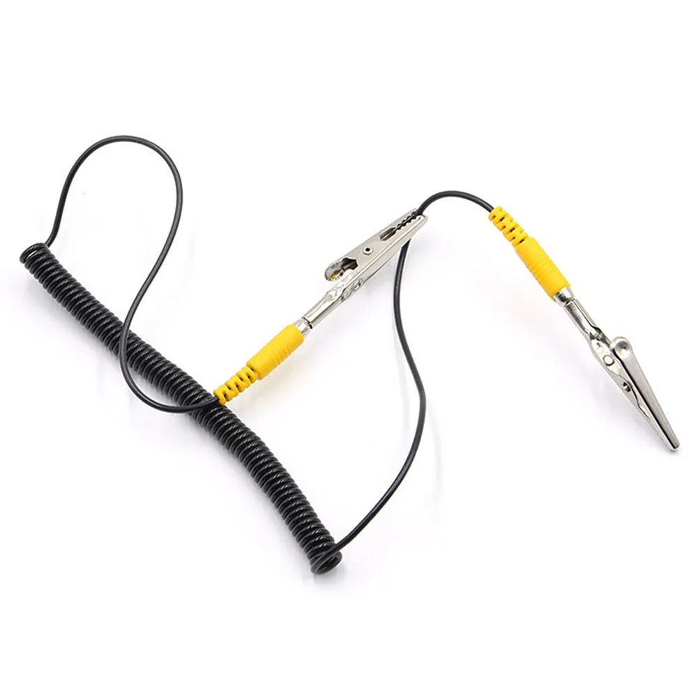PVC Antistatic Doubleheaded Crocodile Clip Wire 1 8m Cable with Resistor for Electrostatic Discharge Protection