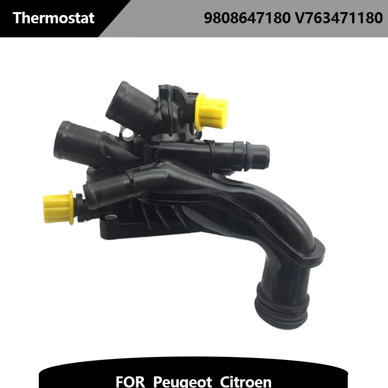

9808647180 V763471180 Auto Cooling System Water Outlet Thermostat for Peugeot 208 2008 308 3008 Citroen DS3 DS4 C4 1.6T