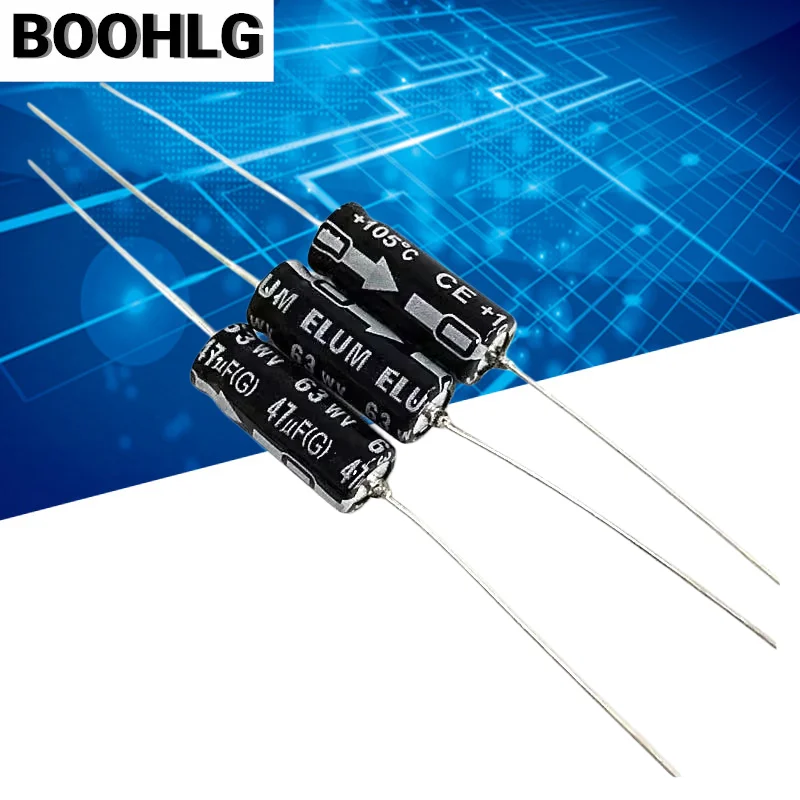 10PCS 47uf 63v 50v horizontal axial polarized electrolytic