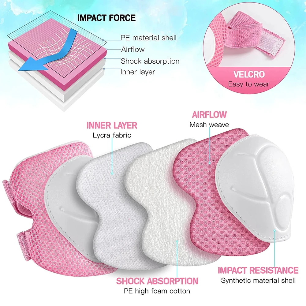 Kids Protective Gear Set Knee Pads for Kids 3-7 Years Toddler Knee and Elbow Pads with Wrist Guards for Skating Cycling Bike New