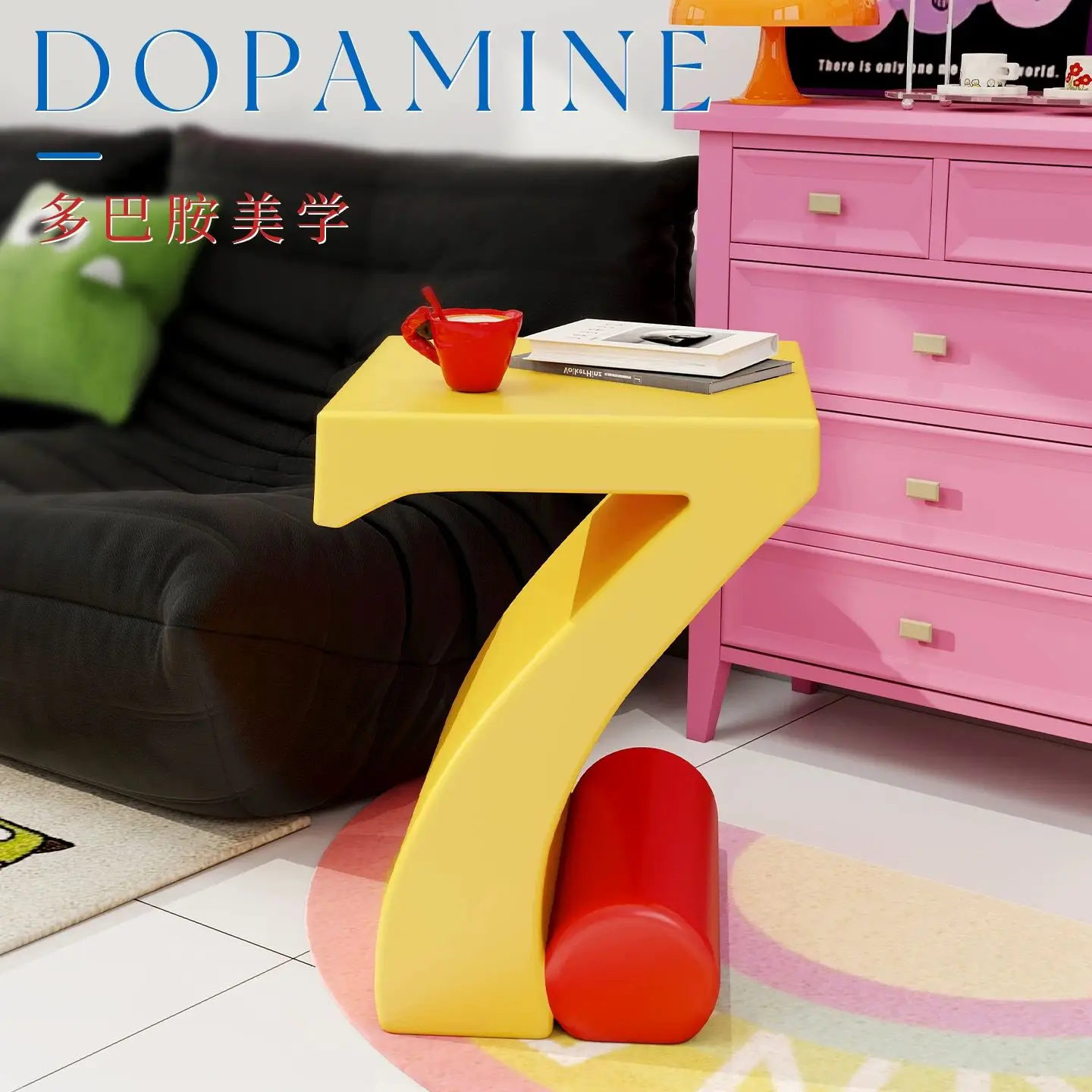 

Coffee Table Cartoon Sofa Side Table Living Room Furniture Bedroom Bedside Table Dopamine Cute Small Table Storage Table