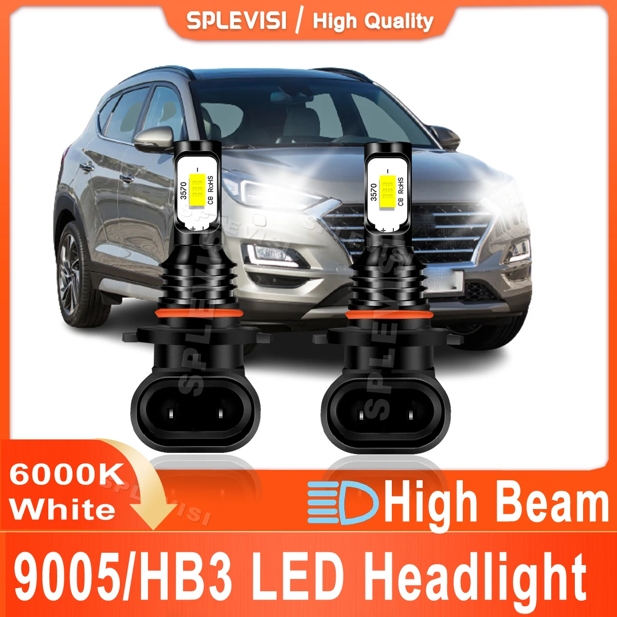 

Luces LED Para Auto 2x 9005/HB3 Headlight High Beam 70W 8000LM 6000K White For Hyundai Tucson TL TLE 2019 2020 2021 2022 2023