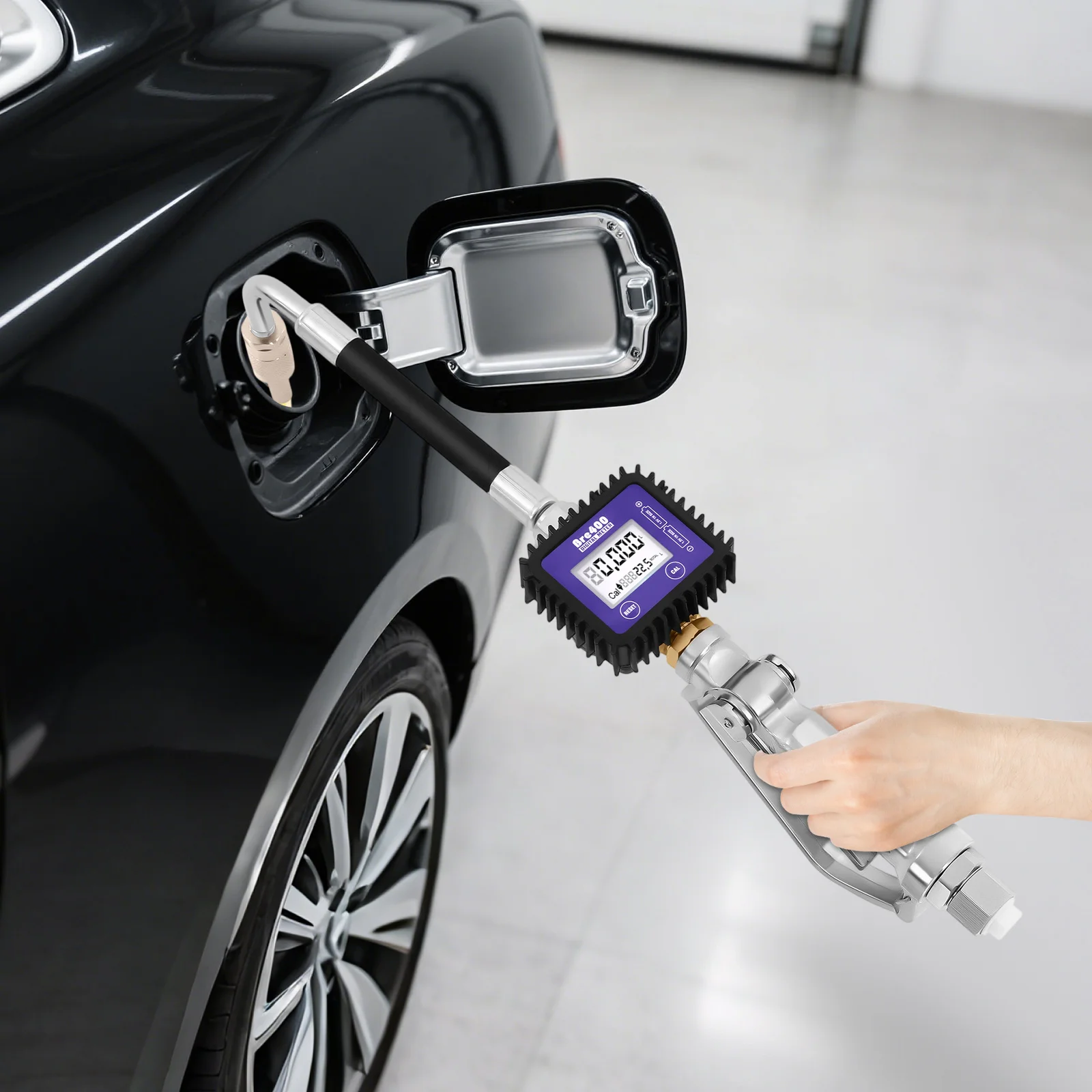 

High Precision Electronic Quantitative Refueling Gun - Digital Oil Pump Hose with Gauge for Gasoline/Diesel - Fuel Transfer Tool