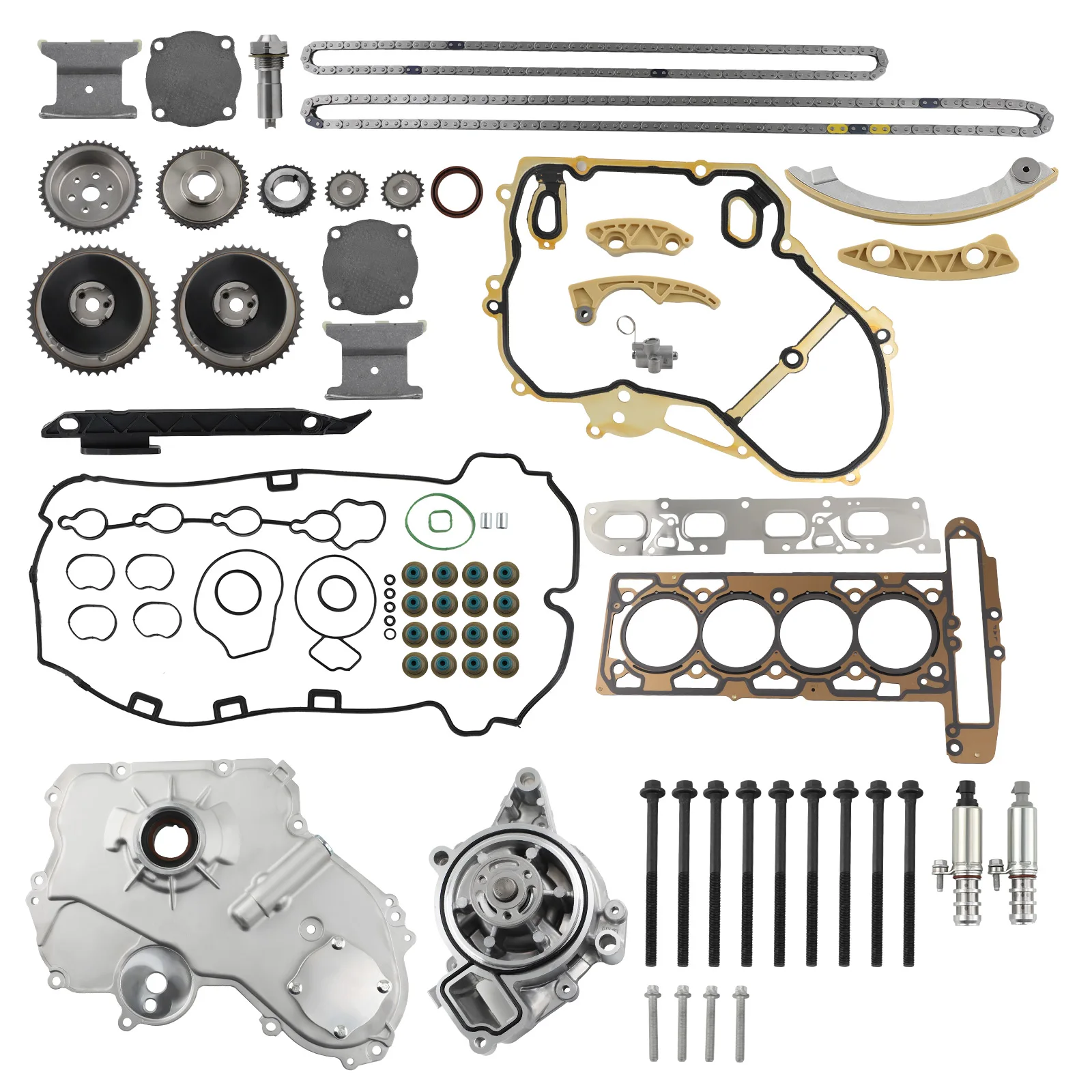 Kit de Cadena de Distribución, Actuador VCT, Engranaje y Bomba de Agua para PONTIAC G6 2.4