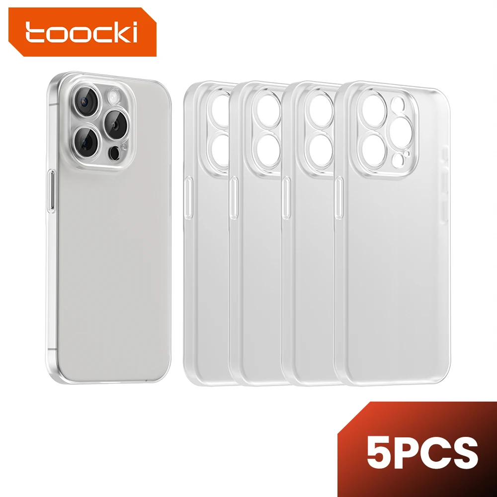 Toocki Translucent Matte Case For iPhone 15 14 13 12 Pro Max Anti-scratch Shockproof Cover Hard PC Transparent Case for iPhone