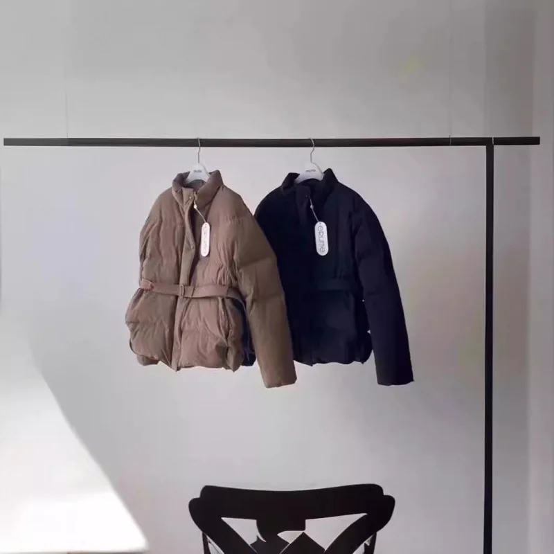 ERUME Dongda Gate 2023 معطف شتوي Thiened Goose down Jaet طويل Sve بحزام فضفاض ملابس خارجية للسيدات