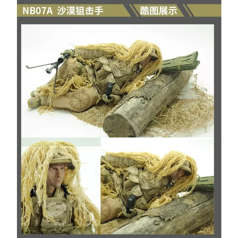 Ozdoby kolekcjonerskie w skali 1/6, plastikowy snajper z karabinem Barrett, wojskowy model lalki męskiej dla figurek akcji 12 cali, akcesoria NB07 NB08
