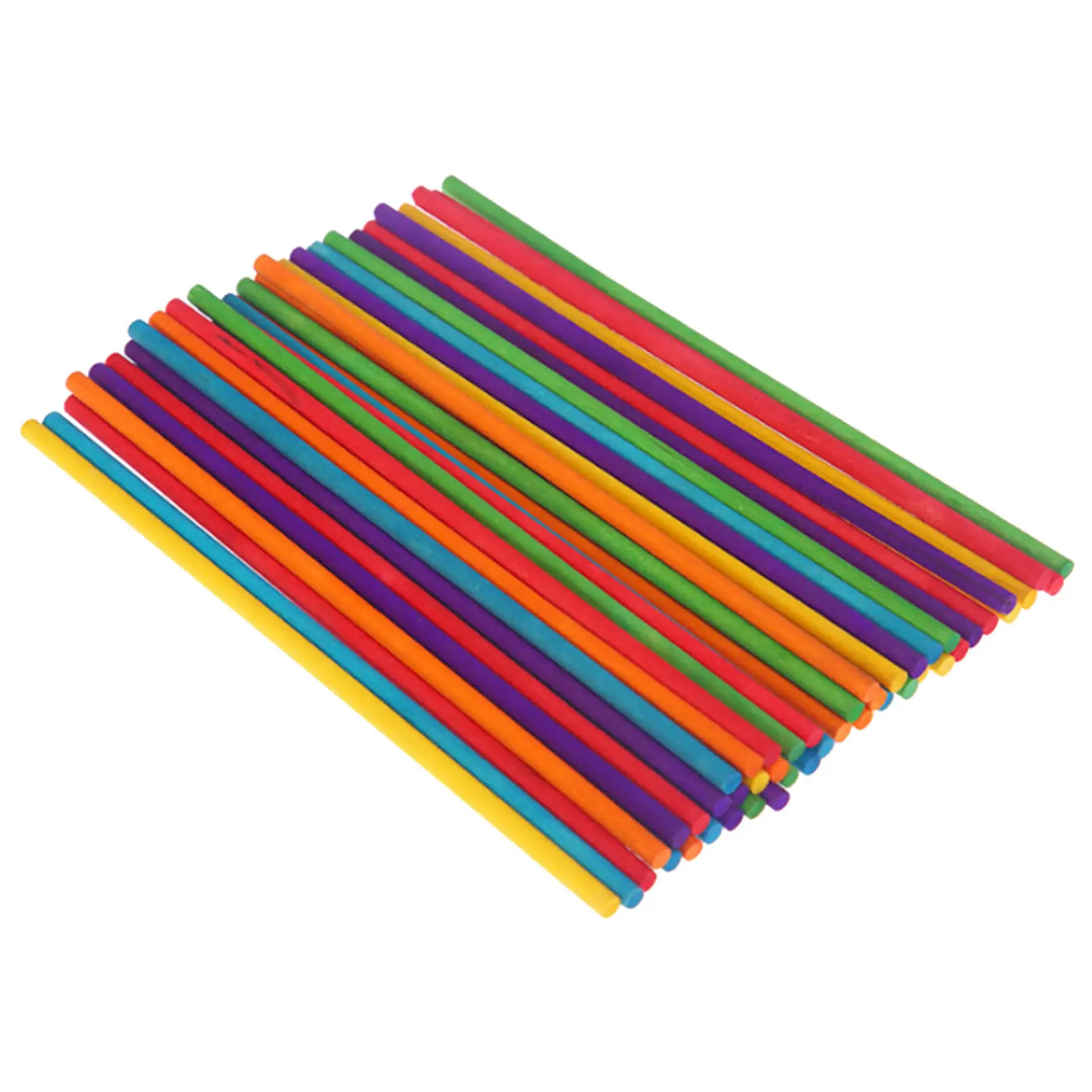

100Pcs Colorful Wooden Craft Sticks 20x0.5cm Assorted Bright Colors for Kids DIY Art Projects Sculpture Collage Learning Colors