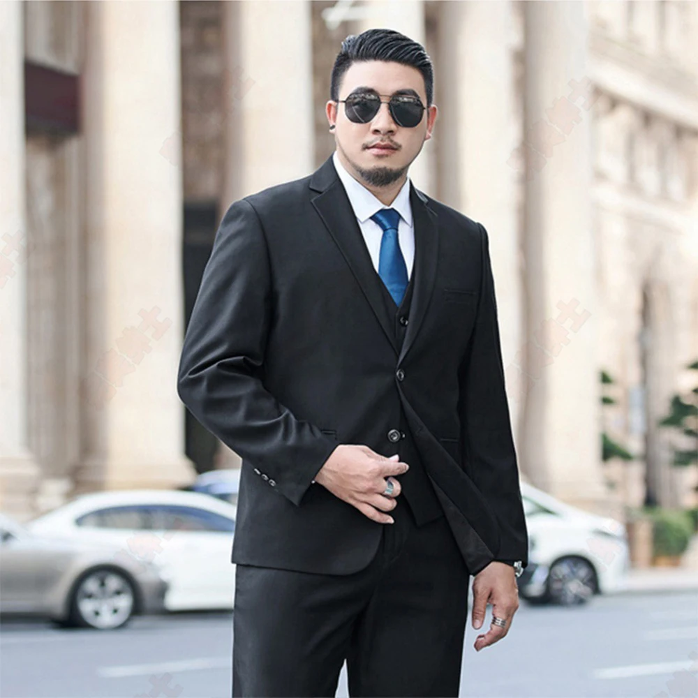 

Big Men Suits Business 3 Piece Set Elegant Casual Wedding Ceremony Tailored for Comfort Suits for Men Big and Tall