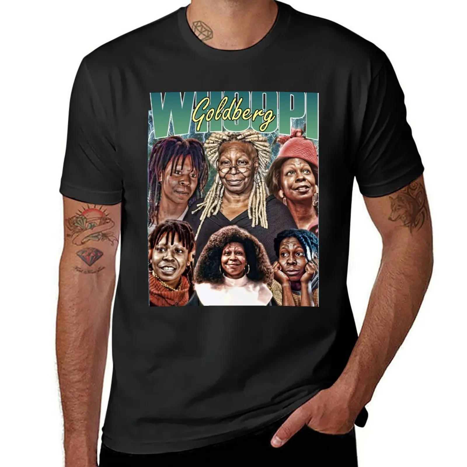 

Whoopi Goldberg Tribute Homage Classic Bootleg T-Shirt plus sizes vintage mens funny t shirts