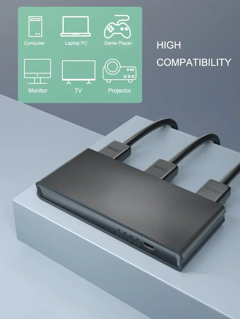 

Разветвитель HDMI 4K 60 Гц 1x2 HDMI-переключатель 5x1 HDMI-переключатель 3x1 4x1 адаптер-конвертер для Mi Box Xbox PS5 PS4 ноутбука ПК к монитору