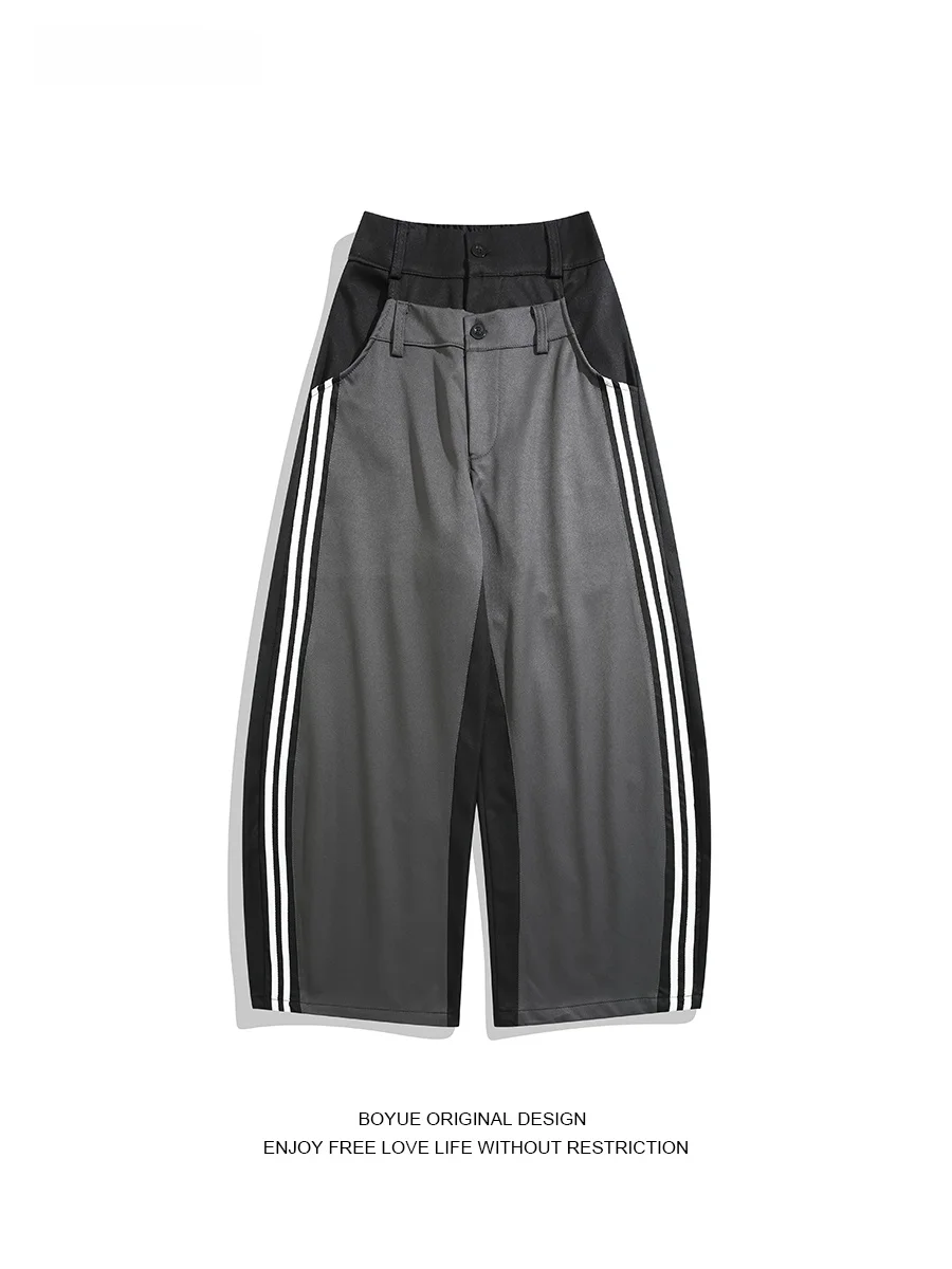 

Широкие брюки Boyue American Street Sle для мужчин и женщин, свободные повседневные молодежные брюки с двойным поясом, стильные и удобные