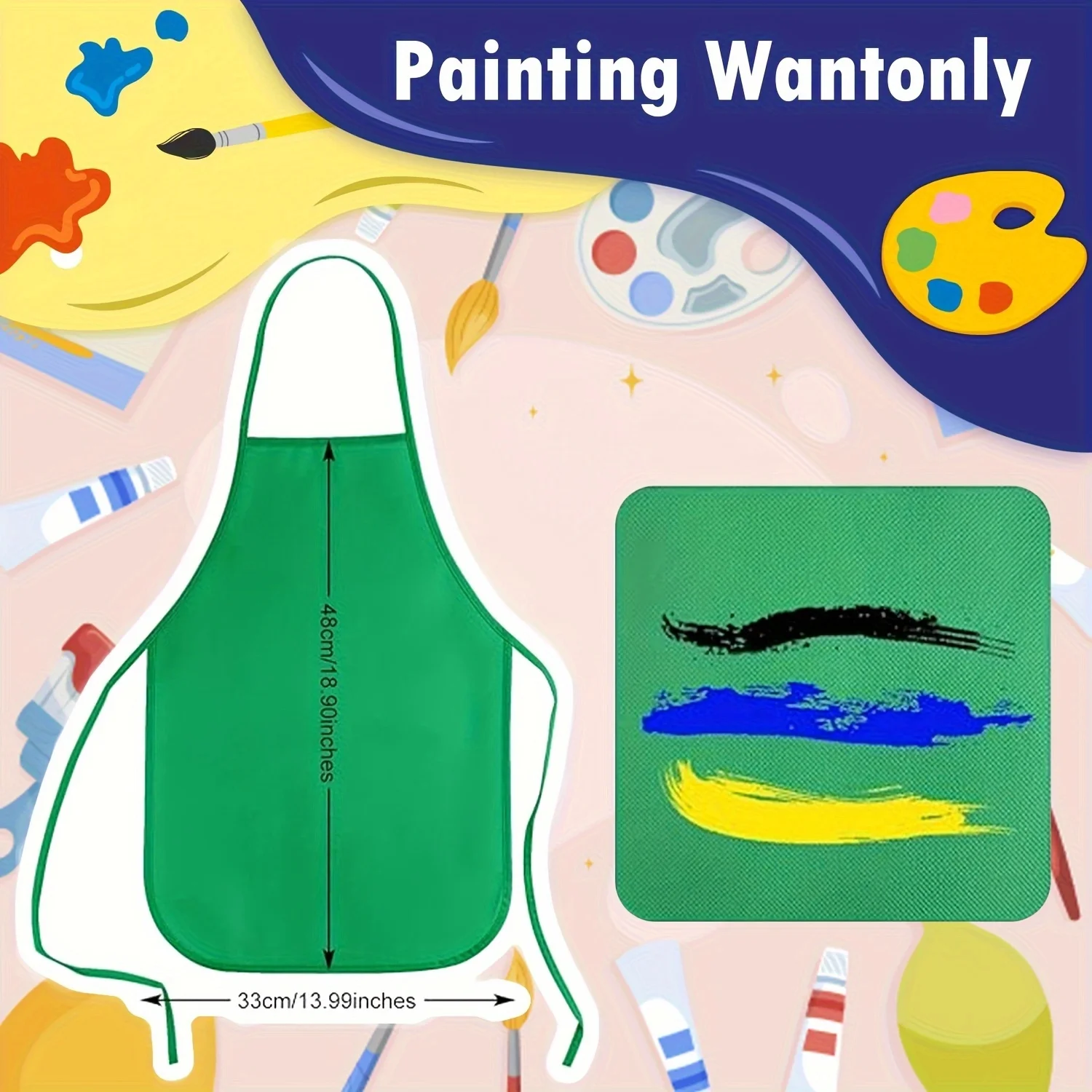 6/12pcs Aprons Fabric Aprons Non Woven Kids Craft Disposable Apron Kitchen Classroom Community Event Party Crafts Art Painting