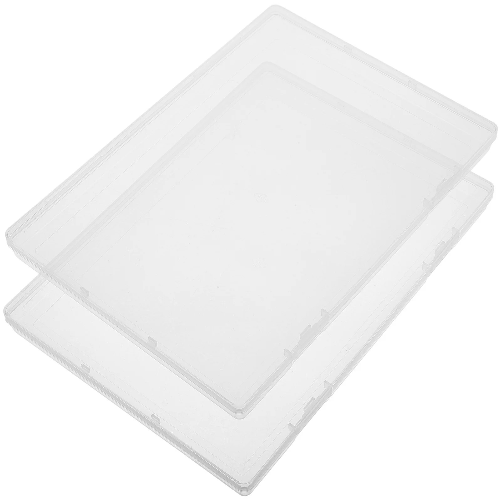 

2 pcs Birth Certificate Organizer Box A5 Transparent Plastic Storage For Documents Photos Papers Home School Hospital Use Clear