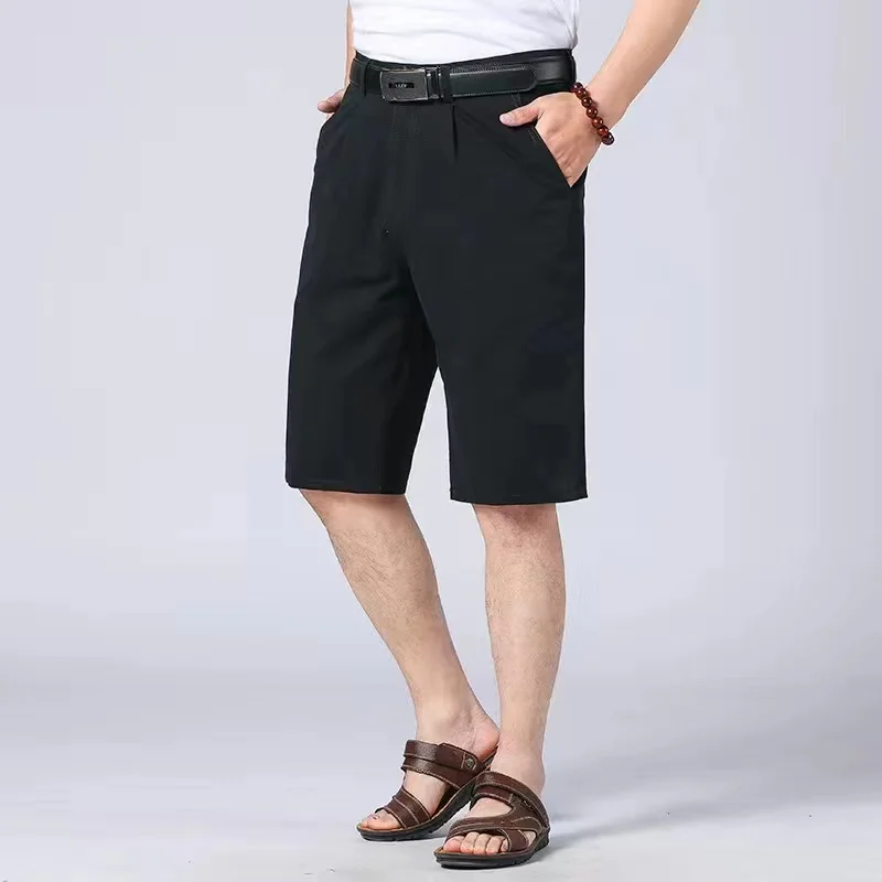 MRMT 2024 Brand Men\'s Shorts Middle-Aged And Elderly Cotton Seven-Point Pants Men Shorts High Waist Deep Loose Comfort Shorts