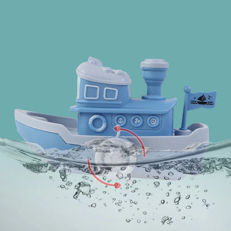 1Pcs Wind-up Steamer Bath Toy, Funny Windup Steamship Tub Toy Steamboat Water Toy Clockwork Boat Pool Toy For Baby Bath Toys