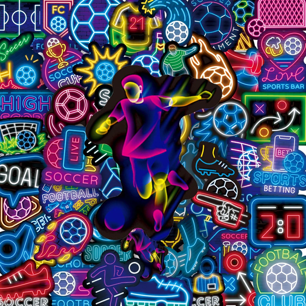 10/30/50 Stück Neon-Style Fußball-Cheerleader Cartoon-Aufkleber DIY Notizbuch Gitarre Laptop Handy Coole Wasserfeste Aufkleber-Set