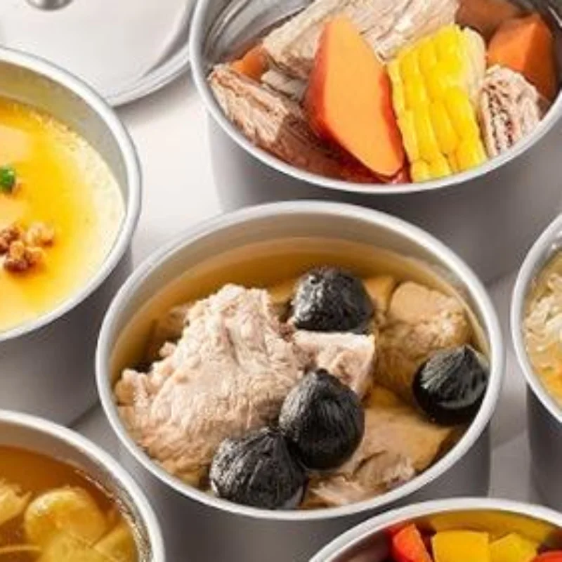 1/3PCS Stainless Steel Steamed Egg Bowl Ramen Rice Fruit Salad Stew Bowls With Lids Soup Cup Food Container Kitchen Tableware