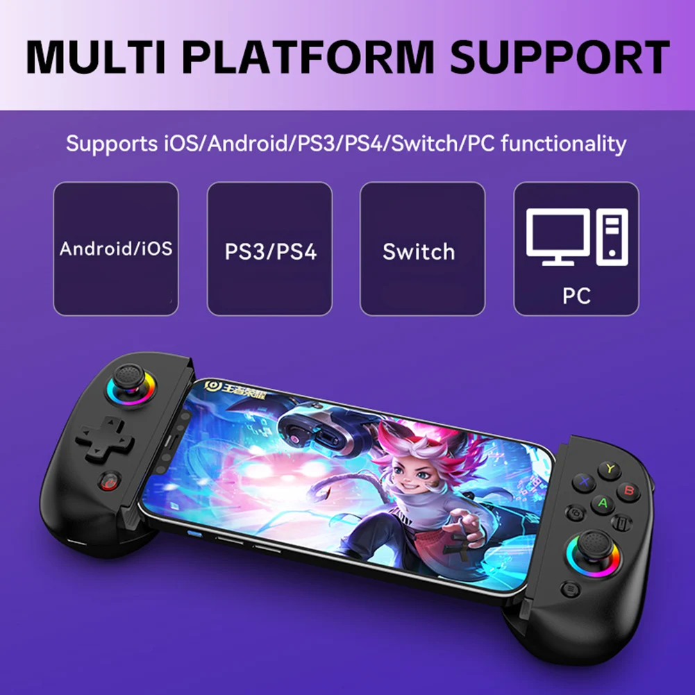 Bezprzewodowe rozciąganie z możliwością przedłużenia kontrolera do gier z joystickiem do telefonu IPhone z systemem Android ios Switch PS5 Gamepad akcesoria