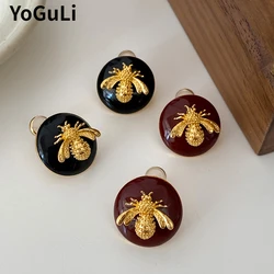 Fashion Jewelry Vintage Temperament Bee Round Earrings For Women Female Gifts Delicate Design Ear Accessories 2025 Trend New
