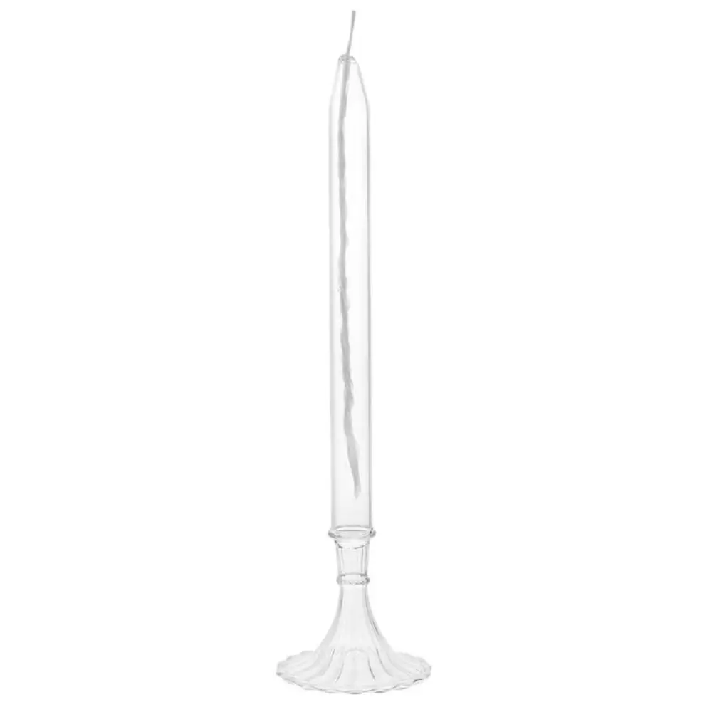Transparent Glass Candlestick Lamp Smokeless Glass Oil Lamp Candlestick Simple Nordic Transparent Candlestick Ornaments Dinner