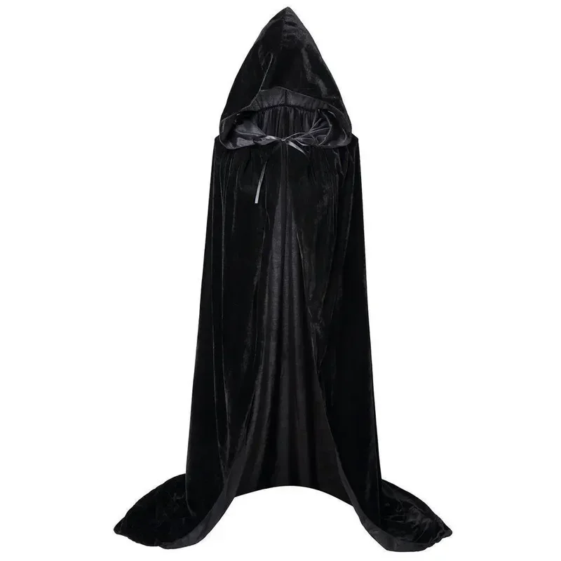 Multi Colors Medieval Hooded Cloak Witches Also Crazily Cosplay Velvet Cloaks for Kids and Adult Performance Cosplay Costumes