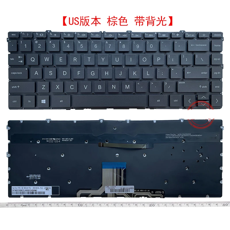 New for HP x360 13-BB TPN-I137 Q244 Q234 E267 14M 14-DW/DV/DY US keyboard with backlit