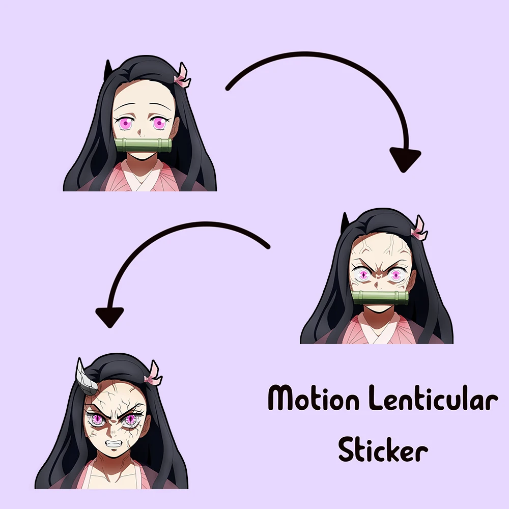 Anime Figure Nezuko Motion Car Sticker Demon Slayer Waterproof Decals for Suitcase,Laptop,Refrigerator,Etc Gift Home Decor