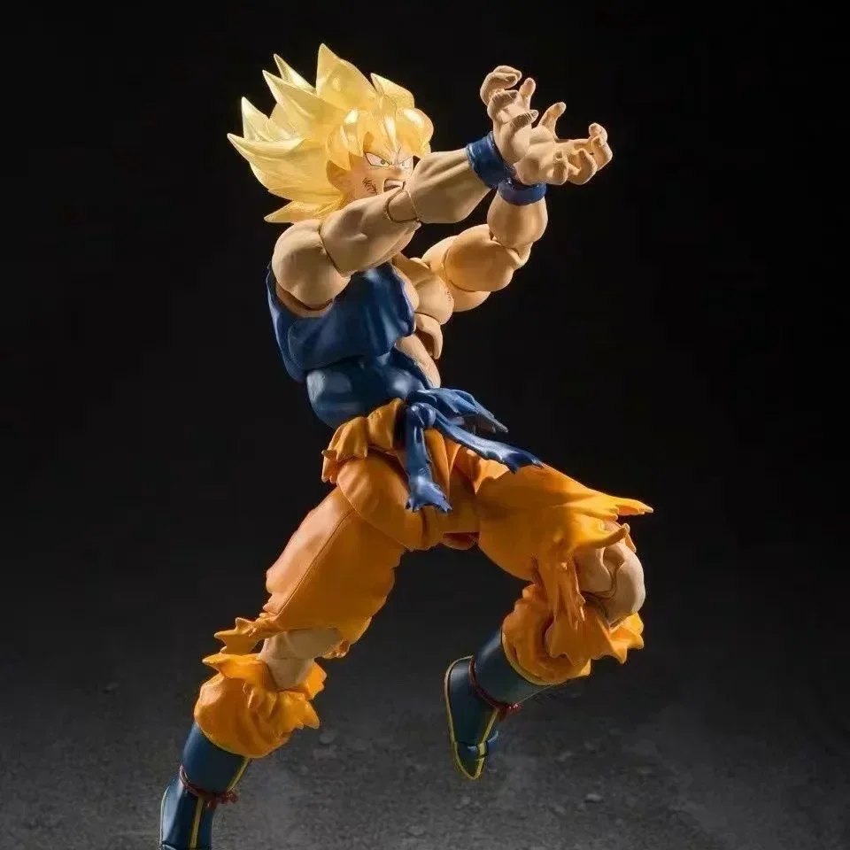 Dragon Ball Z Shf Super Saiyan Battle Damage Goku Domestic Tnt 15th Anniversary Venue Limited Anime Figures Model Ornaments Gift