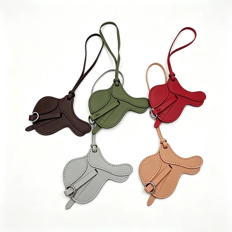 Small Saddle Bag Pendant, Pu Leather Accessory, High-End Fashion Jewelry, Keychain Charm, Leather Pendant