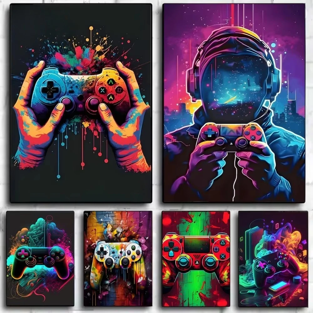 Neon Graffiti Game Controller Jigsaw Puzzles 500/1000/1200/2000PCS Handmade Art Exquisite Home Decor Gift No Frame