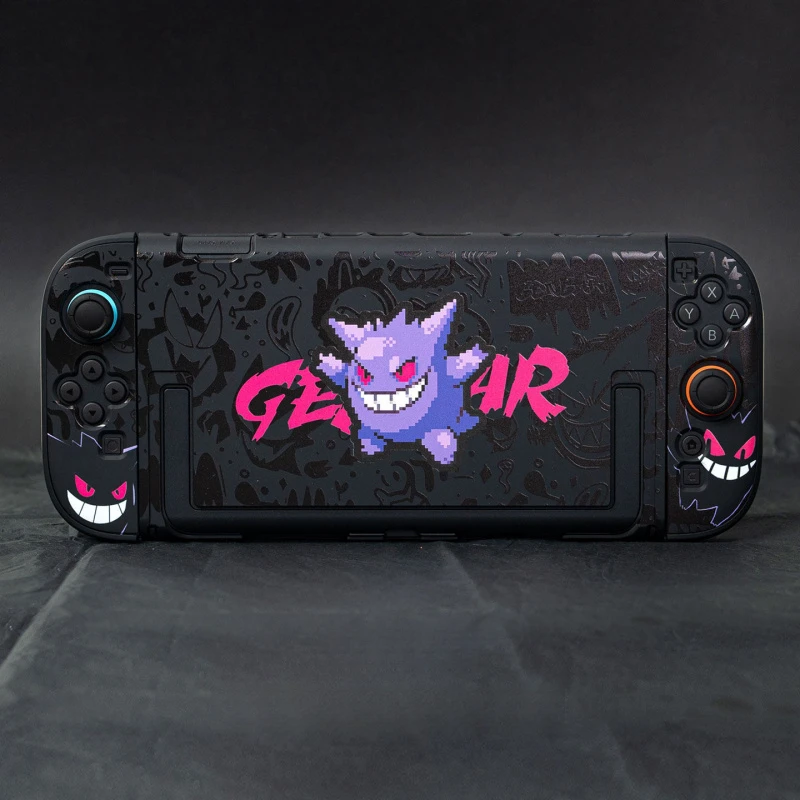 Anime Pokemon Gengar Houder Case Voor Nintendo Switch 2 Cartoon Afneembare Handgreep Houder Beschermhoes Grip Cap Game Accessoires
