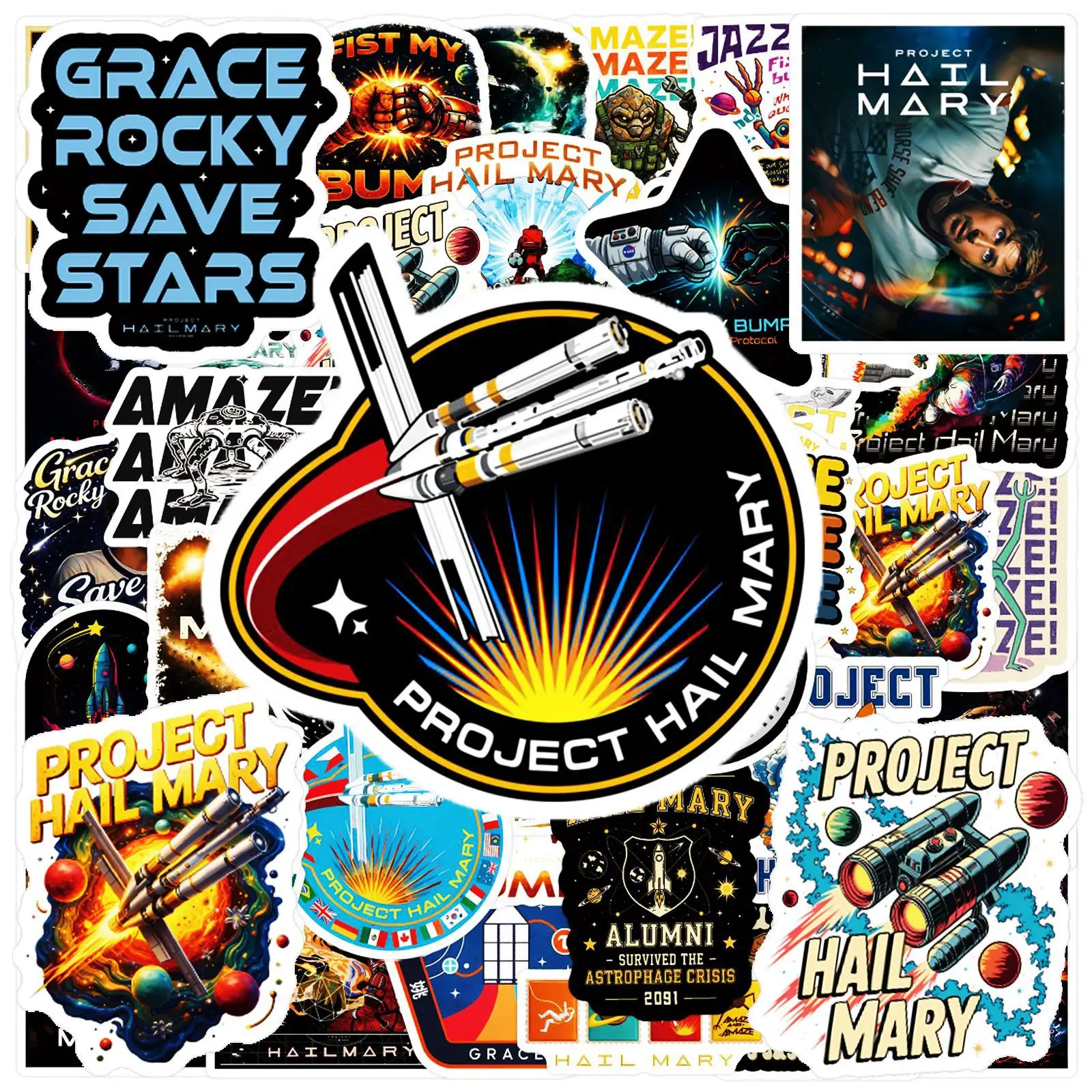 

55/100Pcs New Project Hail Mary Stickers Decals For Laptop Scrapbook Luggage Guitar Helmet DIY Graffiti Aesthetic Stickers