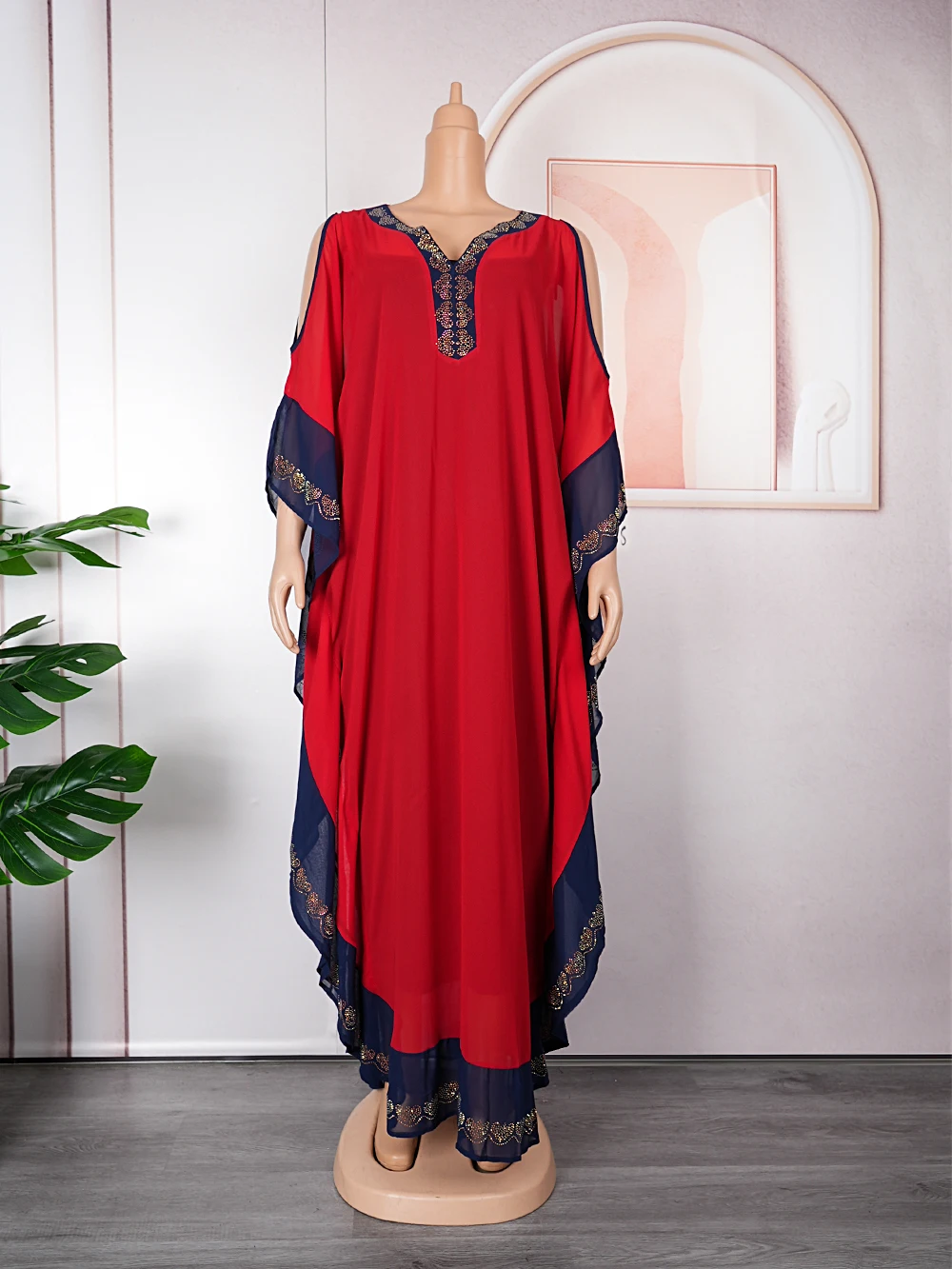 MD Dubai African Chiffon Abaya Dresses Women Plus Size Muslim Set Clothing Wedding Party Robe Ankara Dashiki Kaftan Boubou